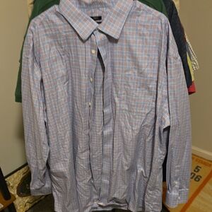 Pronto Uomo Light Blue and Pink Plaid Shirt